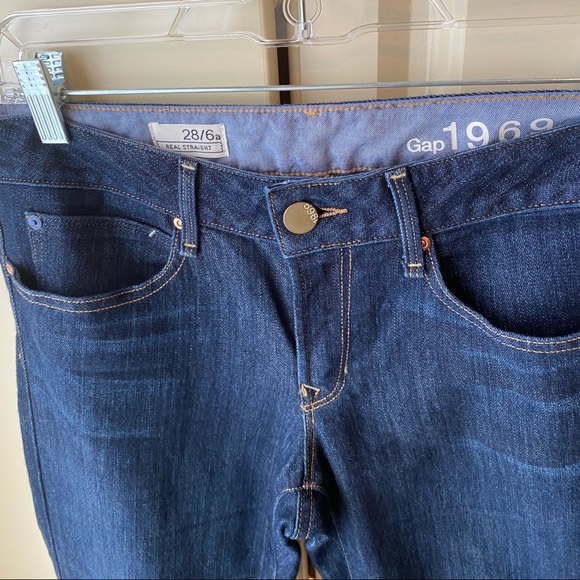 GAP 1969 Women's Real Straight Dark Wash Jeans - Picture 3 of 4